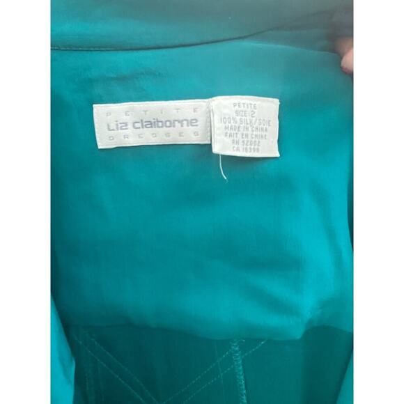 Vintage 1980's 100% Silk Turquoise Long Sleeve Utility Jumspuit - Picture 9 of 9